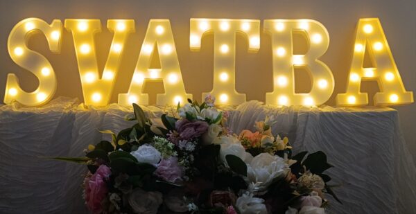 LED nápis SVATBA