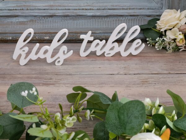 Nápis kids table