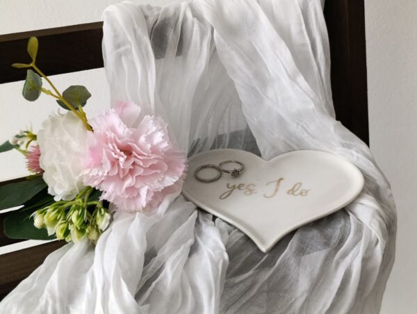 Podnos porcelánový srdce "Yes I do"
