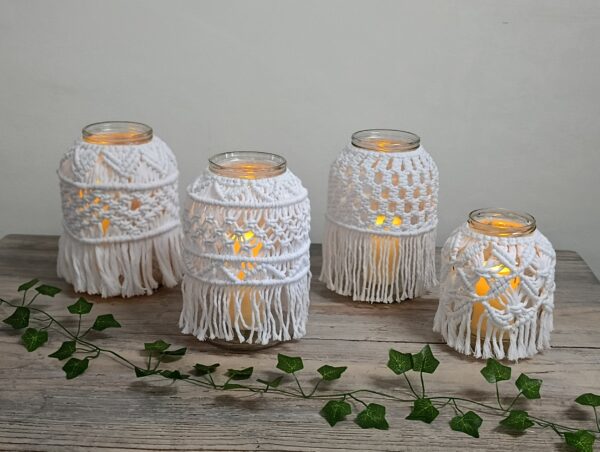 Sklenice macrame