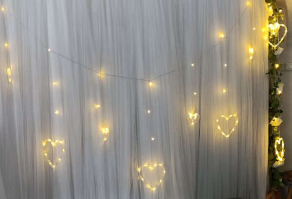 LED světelný řetěz, srdcové světlo