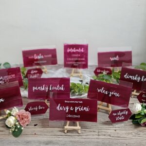 Cedule plexi - bordo set