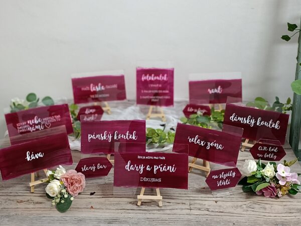 Cedule plexi - bordo set