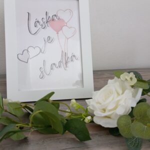 Rámeček bílý láska je sladká