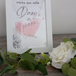 Rámeček bílý dary a přání