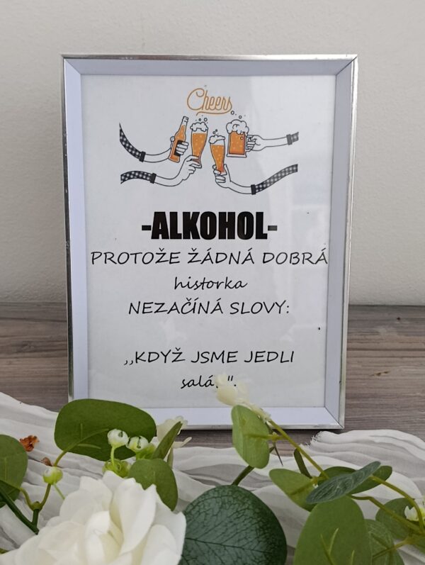 Rámeček stříbrný "Alkohol"