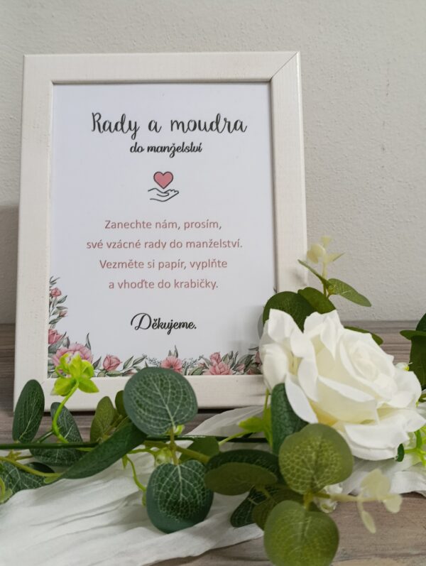 Rámeček "Rady a moudra do manželství"