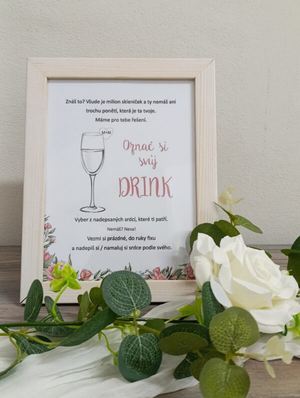 Rámeček "Označ si svůj drink"