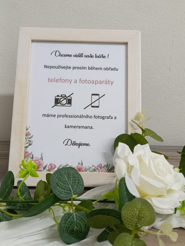 Rámeček "Nepoužívejte telefony"